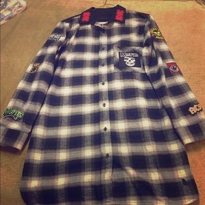 Custom Dr.Marten button up flannel shirt. Custom